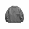 Nova coleção outono/inverno 2025: Suéter de tricô casual retrô americano, gola V de caimento relaxado, peça de outer wear de cor sólida para homens