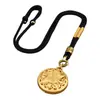 Cordão com Pingente de Mantra de Seis Caracteres Espesso, Corda de Colar Masculina Trançada à Mão Sem Nó, Corda para Pingente Marca Guanyin Wushi