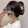 Presilha de Cabelo de Garra de Crânio Halloween Europeia e Americana, Acessório de Cabelo Estilo Escuro, Presilha Grande de Tubarão Aranha Nova de Metal