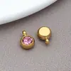 Aço Inoxidável Dourado 12 Cores Pedra de Nascimento Pingente Acessórios de Joia DIY Pedra da Sorte Europeia e Americana Pingente de Colar Pedra de Nascimento
