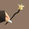 Horquilla antigua de Hanfu con forma de flor para mujer, estilo chino, con borlas de alta gama para caminar, para la parte posterior de la cabeza, con disco para el cabello