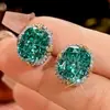2025 Nueva Joyería Zhuangshengsheng Simulada Verde Para Elegante Cuadrado Grueso Conjunto Principal 12*16-10*12 Mayoreo
