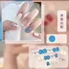 Parches para Uñas Portátiles, Patrón de Tablero de Ajedrez Dorado, Parches para Uñas Postizas Largos y Cortos, Productos Terminados al por Mayor de Xiaohongshu, Parches para Uñas de Yiwu