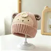 Gorro para bebé, estilo otoño e invierno, gorro de punto para niños, diseño de cordero pequeño, gorro cortavientos para exteriores, adecuado para niños de 3 años