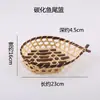 Cesta de produtos trançados de bambu artesanal produtos trançados de bambu decoração criativa casa pá de lixo bandeja pequena placa de bambu para casa redonda