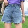2025 Novo Estilo Coreano Verão Slim Solto Cintura Alta Estudante Casual Shorts Jeans Coreanos Femininos Mostrando Pernas Longas