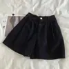Shorts de Pana Rectos para Mujer para Otoño e Invierno 2026, Vintage de Cintura Alta Sueltos Línea A Casual Petite de Pierna Ancha