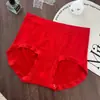 Calcinha Vermelha Feminina de Cintura Alta para o Ano de Nascimento, Sem Costura, Respirável, que Abraça o Quadril, Forro Antibacteriano, Tanga Feminina
