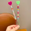 Llavero de Cuerda Trenzada Nudada con Cuentas Hecho a Mano Color Caramelo Coreano Lanyard Colgante de Bolso de Moda Creativo Lote