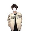Jaqueta de Baseball Americana com Estampa de Letras para Homens, Silhueta de Primavera e Outono, Hip-Hop High Street, Jaqueta Bomber Elegante de Alta Qualidade