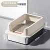 Bandeja para gatos de acero inoxidable semi-cerrada extragrande, inodoro para gatos con valla alta anti-salpicaduras, suministros para mascotas al por mayor