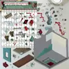 Adesivos de Paisagismo Realistas de Casa Assombrada Micro-Assustadora Nova Cena 3D Chinoiserie Casa Miniatura Original Criativa Adesivos Divertidos DIY