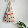Bolso de Ganchillo Chic Estilo Coreano Bolso de Malla Bolso de Playa de Verano para Mujer Bolso Tote de Hombro Cortado Tejido a Mano