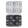 Novo molde de gelo de caveira 4 peças Molde de cubo de gelo caveira grande bandeja de gelo de silicone caixa de gelo para uísque Uso comercial