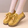 Sapatos Femininos Estilo Birkenstock Retrô, Novos Modelos Primavera e Outono, Sapatos de Pano Velho de Pequim, Mocassins Respiráveis de Solado Macio, Sapatos Casuais de Canguru com Contas