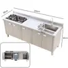 Gabinete de Cocina de Acero Inoxidable 304 Estilo Gabinete Fregadero Lavado de Manos Lavado de Verduras Fregadero de Gabinete Integrado Plataforma de Fregadero de un Solo Tazón