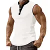 Amazon Europeia Transfronteiriça Verão Novo Camiseta Masculina Sem Manga Cor Sólida Tendência Esportiva Casual Colete Masculino