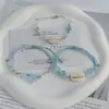 Pulsera de Concha Estilo Vacaciones de Verano en la Costa Pulsera Tejida Dopamina Pulsera con Colgante de Concha Accesorio para Fotos en la Costa
