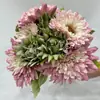 Flor de Crisantemo Sol Simulado Girasol Americano Flor Artificial Venta al por mayor Exhibición de Escritorio para el Hogar Ramo de Crisantemo de Mil Capas Floral