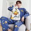 Pijama para Hombre Primavera y Otoño Manga Larga Dibujos Animados Talla Grande Extra para Adolescentes Otoño e Invierno Delgado Casual Ropa de Casa Conjunto