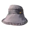 Chapéu de Pescador com Renda Vazada para Mulheres, Estilo Coreano de Verão, Chapéu Versátil Doce para Proteção Solar, Chapéu de Sol Respirável para Viagens ao Ar Livre