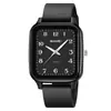 Reloj de Examen Estudiante Simple y Elegante con Esfera Cuadrada y Movimiento de Cuarzo, Reloj de Pulsera Resistente al Agua 50m, Venta al por Mayor desde la Fuente