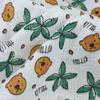 Tela crepé de algodón de doble capa con estampado de dibujos animados para ropa de bebé, pijamas, vestidos y tela de algodón.