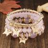 Conjunto de Pulseiras de Cristal Borboleta Multicamadas Moda Europeia e Americana para Mulheres, Nova Pulseira de Contas Criativa Personalizada Boêmia