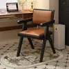 Silla de comedor estilo wabi-sabi, silla de uso doméstico de imitación madera, silla con respaldo de cojín suave estilo francés, silla para té de balcón, silla vintage Chandigarh