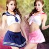 Comercio exterior Lencería sexy para mujer sin mangas ropa de estudiante uniforme para juegos de rol falda corta seductora traje de club nocturno verano