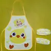 Avental Infantil Pássaro Coruja Avental Desenho Animado Casaco Pintura Infantil Impermeável à Prova de Óleo em estoque Babador Brinquedo
