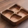 Plato Base Estilo Pastoral de Nogal Plato Creativo para Desayuno Japonés Bandeja de Madera para Snacks de Sushi Espacio de Té Utensilios