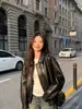 Chaqueta Especial de Cuero Genuino de Oveja Estilo Motero Retro Casual de Alto Nivel Americano con Cuello de Solapa
