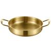 Olla de acero inoxidable estilo coreano olla seca de mariscos olla de sopa dorada de doble asa olla plana para fideos instantáneos de celebridad de internet mini olla caliente