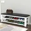 Banqueta estofada para sapatos para entrada de casa, armário de sapatos e banqueta integrados, sapateira multicamadas, banqueta para sentar, banqueta de entrada