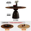 Mesa y Sillas de Comedor de Madera Maciza Estilo Medieval Combinación Mesa Redonda Retro Francesa Nueva Mesa de Comedor con Plato Giratorio para Apartamento Pequeño Hogar de Gama Alta