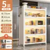 Gabinete de Almacenamiento para Ollas y Tazones de Cocina de Pie con Múltiples Niveles para Microondas de Uso Doméstico con Puertas Estante Multifuncional