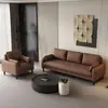 Sofá Apartamento Pequeño Eco Cuero Resistente a Arañazos de Gato Sofá para Varias Personas B&B Alquiler de Apartamento Casa Oficina Área de Descanso Sofá de Sala de Estar