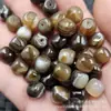 Color marrón ágata de seda cuentas antiguas jade cuentas sueltas calcedonia camino Lutong cuentas de barril accesorios para joyería cuentas hechas a mano venta al por mayor