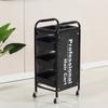 Carrito de herramientas de peluquería retro para salón de belleza, peluquería, teñido en caliente, estilista de cabello, reforzado, con ruedas grandes, barra de empuje manual