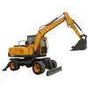 Escavadeira Grande 120, Máquina com Garra para Troncos sobre Rodas, Escavadeira Hidráulica de Engenharia, Maquinário Pesado, Máquina Nova, Tamanho Pequeno
