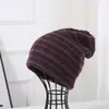 Nuevo gorro de punto moda coreana gorro de punto transpirable venta al por mayor de fábrica para hombre gorro de felpa de rayas finas gorro de lana