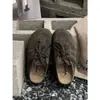 Zapatillas de mujer con suela gruesa, novedad otoño 2026, gamuza, versátiles para exteriores, antideslizantes, resistentes al desgaste, con cordones, punta cerrada para mujer