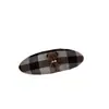Tela de Oso Afelpado con Dibujos a Cuadros Pinza Lateral a Cuadros Pinza Ovalada Dulce para Flequillo Pinza para la Frente para Mujeres