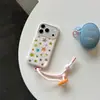 Funda para teléfono Apple 18promax Estampado de cuadros rosa coreano japonés Estrellas de colores Aplicable a iPhone16/17pro Bolso 15