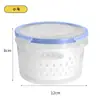 Caja de Conservación Fresca Sellada para Alimentos Transfronterizos Caja de Almacenamiento con Tapa para Frutas y Verduras de Grado Alimenticio con Drenaje Caja de Almacenamiento para Congelador Refrigerador Venta al por Mayor
