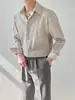 Camisa de Alta Gama para Hombre, Manga Larga, Plisada, Camisa de Moda Estilo Coreano, Nuevo Estilo de Verano, Atractiva, Holgada, Top Casual para Hombre