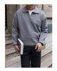 23 outono e inverno Novo suéter masculino de luxo leve indústria pesada confortável suéter de lapela grossa cor sólida entrega superior simples