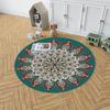 Alfombra redonda de estilo étnico transfronterizo, alfombra vintage de mandala, alfombra de terciopelo de cristal para sala de estar, mecedora, cesta colgante, alfombra para área de lectura