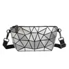 Bolsa de Corrente Geométrica a Laser para Mulheres 2026 Nova Moda de Verão Dobrável Quadrada Acolchoada Transversal Pequena